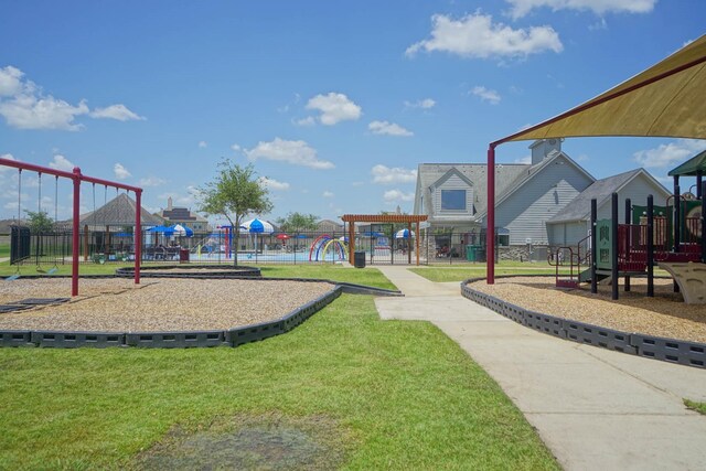 view of community jungle gym