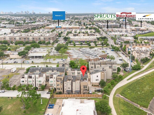 aerial view featuring a city view