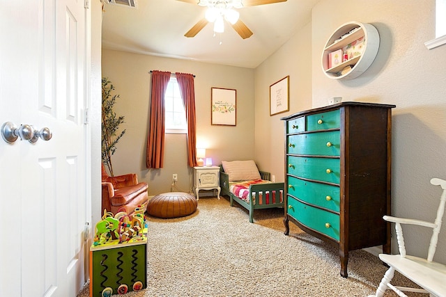 16611 River Wood Ct, Crosby, TX 77532 - carpeted bedroom with visible vents and a ceiling fan
