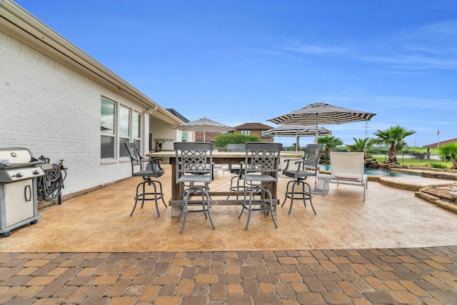 view of patio featuring area for grilling