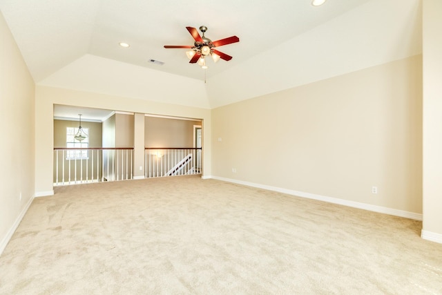 51 Scotch Pine Ct, Lake Jackson, TX 77566 - empty room with recessed lighting, a ceiling fan, carpet flooring, and visible vents