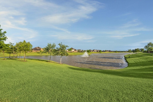 13215 Dover Bluff Dr, Rosharon, TX 77583 - view of community with a water view and a lawn