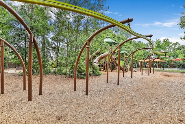 community play area with fence