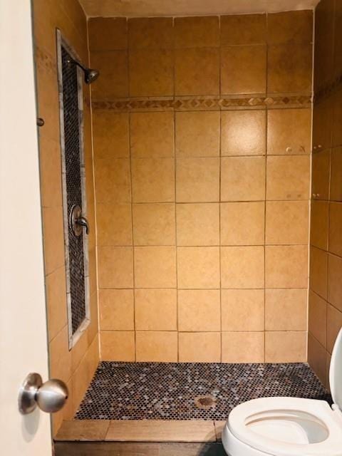full bathroom with toilet and tiled shower