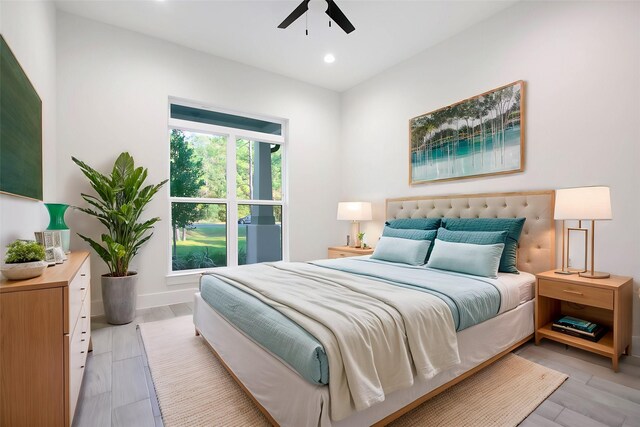 17522 Julianne Dr, Waller, TX 77484 - bedroom featuring baseboards, recessed lighting, and a ceiling fan
