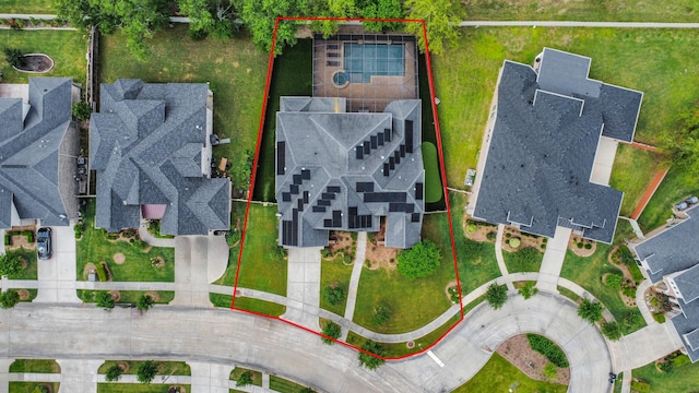 aerial view with a residential view