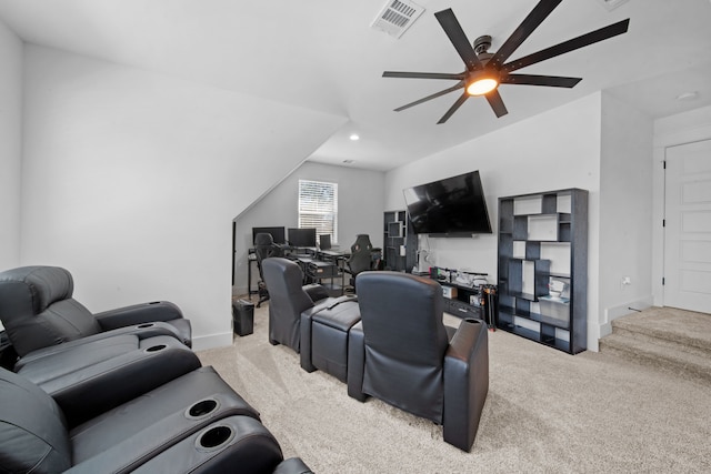 31 Quiet Springs Trl, Willis, TX 77378 - carpeted living area featuring a ceiling fan, an office area, recessed lighting, and baseboards