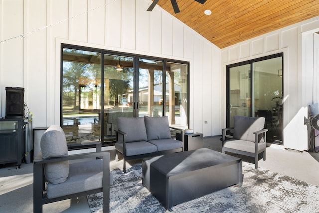 view of patio featuring an outdoor hangout area
