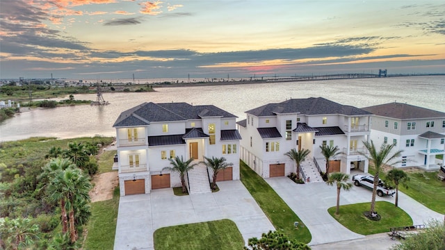 426 81st St, Galveston, TX 77554 - aerial view at dusk with a water view