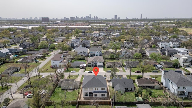 6510 Sivley St, Houston, TX 77055 - aerial view of property and surrounding area with nearby suburban area