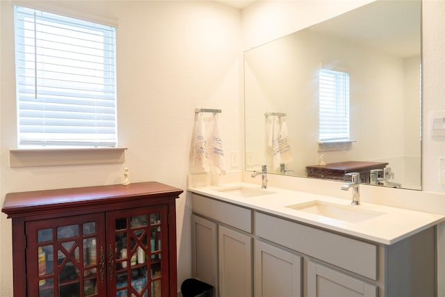 bathroom with double vanity and a sink