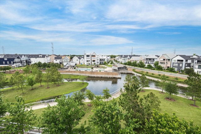 property view of water featuring a residential view