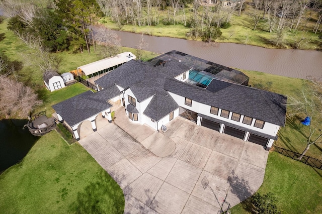 9108 Quail Ridge Dr, Manvel, TX 77578 - aerial view with a water view