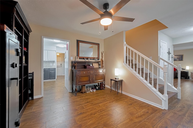 2307 Country Place Dr, Richmond, TX 77406 - interior space with ceiling fan, baseboards, and hardwood / wood-style floors
