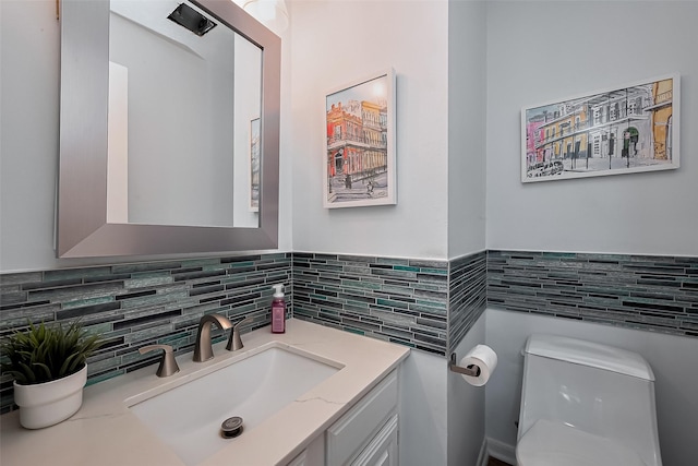 2307 Country Place Dr, Richmond, TX 77406 - half bath with tile walls, toilet, and vanity