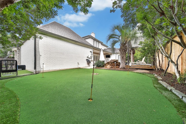 view of yard with fence