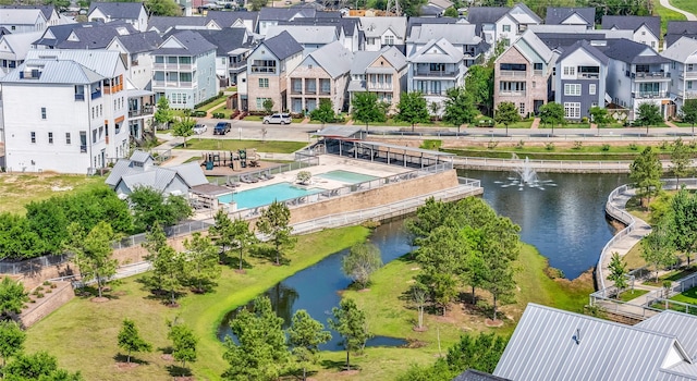 8711 Park Kolbe Ln, Houston, TX 77080 - birds eye view of property featuring a residential view and a water view