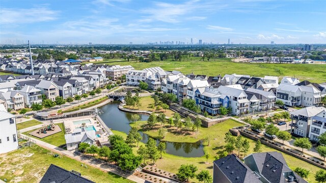 8711 Park Kolbe Ln, Houston, TX 77080 - aerial view with a residential view and a water view