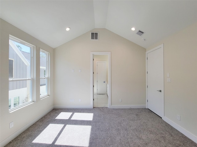 5931 Beall St A-B, Unit A-B Houston, TX 77091 - interior space featuring lofted ceiling, visible vents, carpet, and baseboards