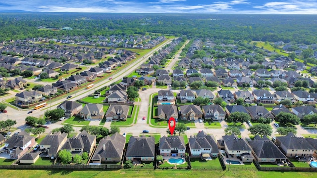drone / aerial view with a residential view