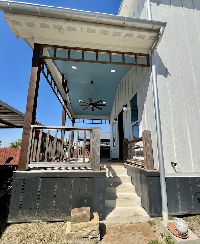 13505 Orleans St, Houston, TX 77015 - view of patio featuring ceiling fan