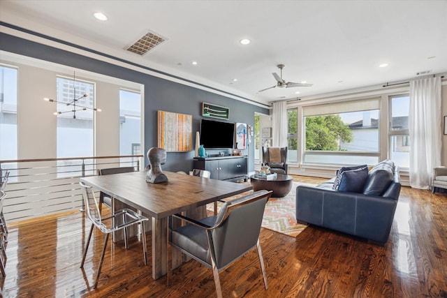 1946 Vermont St, Houston, TX 77019 - dining room featuring wood finished floors, ceiling fan, and recessed lighting