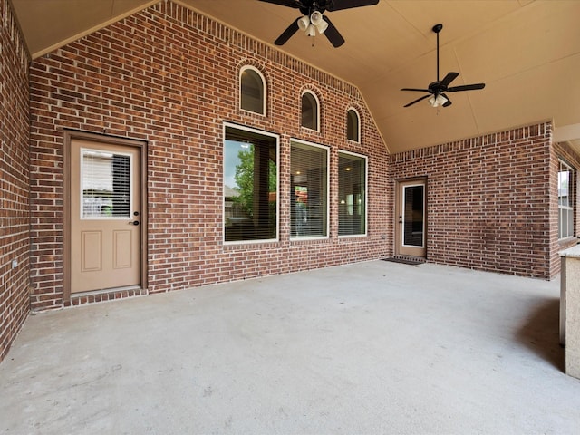 view of patio / terrace with ceiling fan