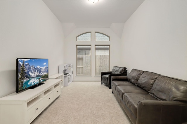 20514 Yearling Pasture Ln, Tomball, TX 77377 - living room featuring light carpet and vaulted ceiling