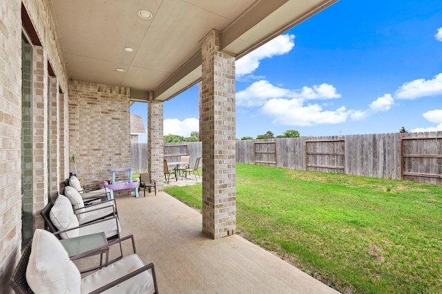 20514 Yearling Pasture Ln, Tomball, TX 77377 - fenced backyard featuring a patio area