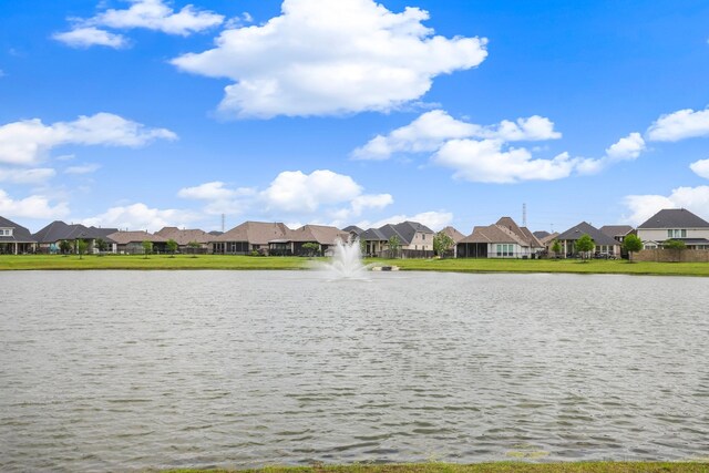 view of water feature with a residential view