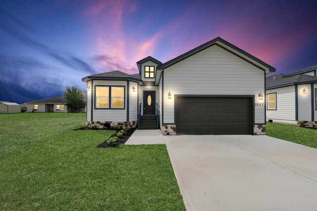 3527 Brook Valley Dr, Brookshire, TX 77423 - ranch-style home with a garage, concrete driveway, and a front lawn