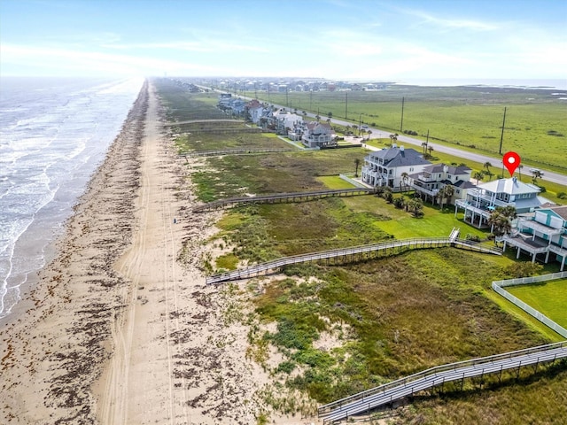 19427 Shores Dr, Galveston, TX 77554 - aerial view featuring a water view and a view of the beach
