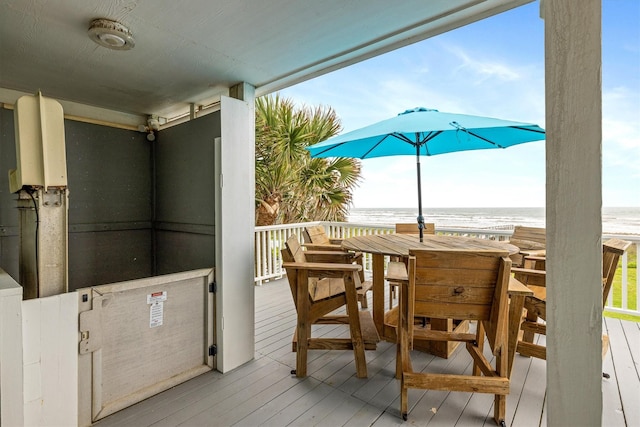 19427 Shores Dr, Galveston, TX 77554 - balcony featuring a beach view and a deck with water view