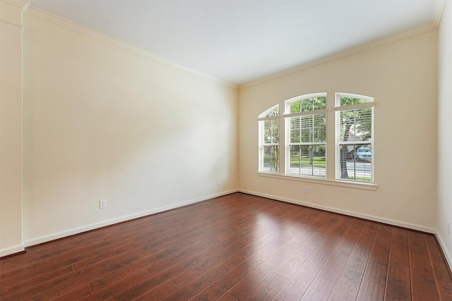 3635 Sunlight Hill Ln, Spring, TX 77386 - spare room featuring crown molding, dark wood finished floors, and baseboards
