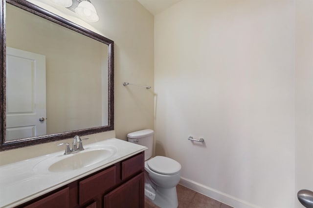 3635 Sunlight Hill Ln, Spring, TX 77386 - half bath with toilet, tile patterned flooring, vanity, and baseboards