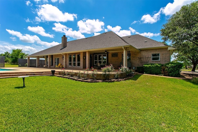 13671 Suzanne Pl, College Station, TX 77845 - back of property with a patio and brick siding