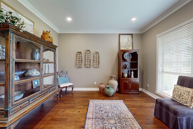 13671 Suzanne Pl, College Station, TX 77845 - sitting room with ornamental molding, a healthy amount of sunlight, and baseboards