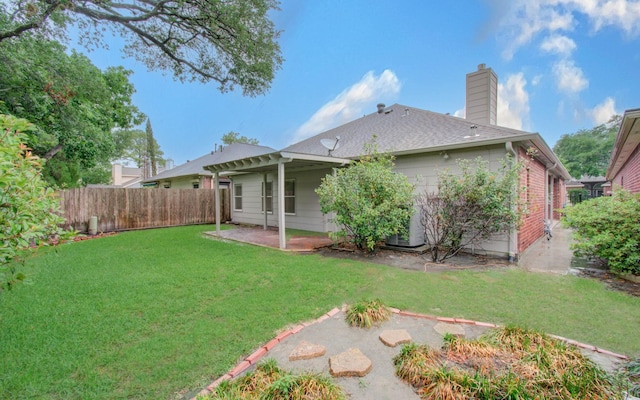 7203 W Hearthstone Green Dr, Houston, TX 77095 - back of house featuring a patio area, a chimney, a pergola, and a shingled roof