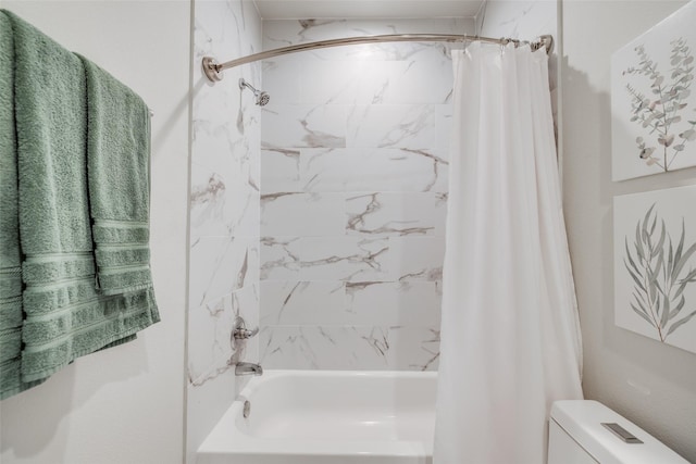 107 Knightsbridge Park Ln, Houston, TX 77018 - full bathroom with toilet and shower / tub combo with curtain