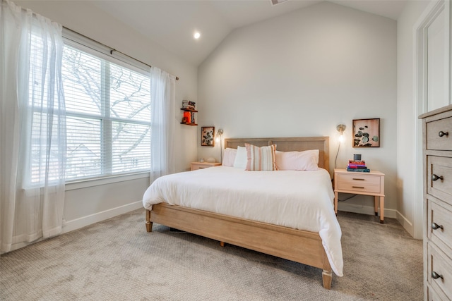 107 Knightsbridge Park Ln, Houston, TX 77018 - carpeted bedroom with baseboards, high vaulted ceiling, and multiple windows