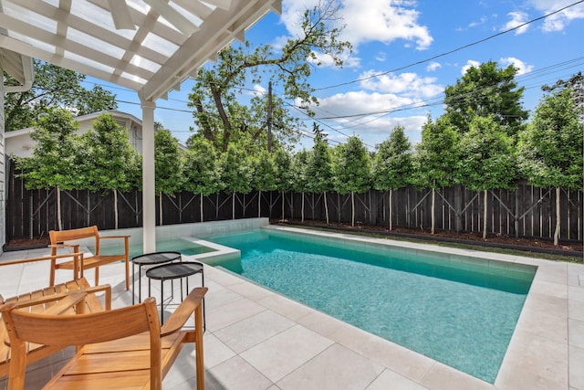 1202 Ashland St, Houston, TX 77008 - view of pool featuring a fenced backyard, a pool with connected hot tub, and a patio area