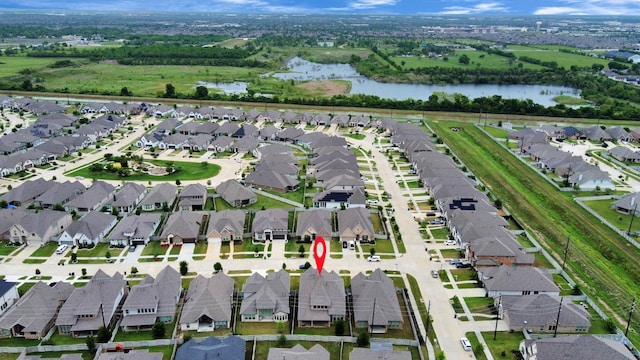 2242 Bayleaf Manor Dr, Manvel, TX 77578 - bird's eye view featuring a water view and a residential view