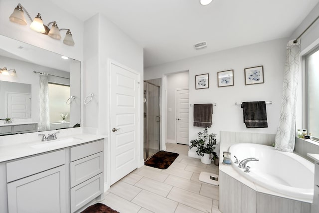 2242 Bayleaf Manor Dr, Manvel, TX 77578 - full bath with vanity, a stall shower, and a bath