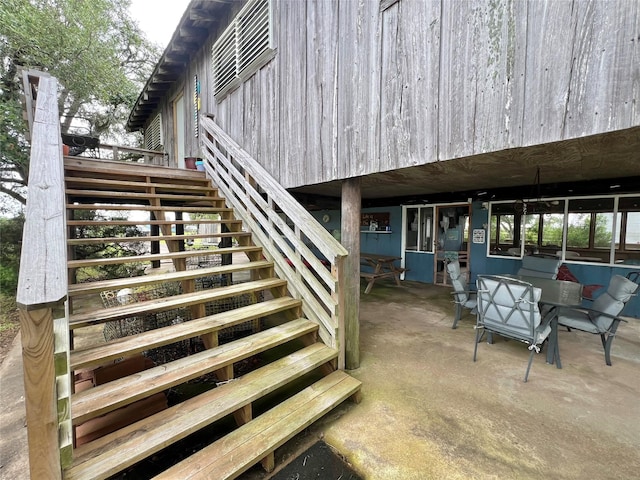 exterior space featuring stairway