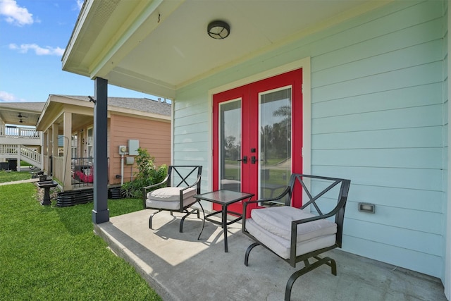 254 Debbie Ln, Dickinson, TX 77539 - view of patio / terrace featuring french doors