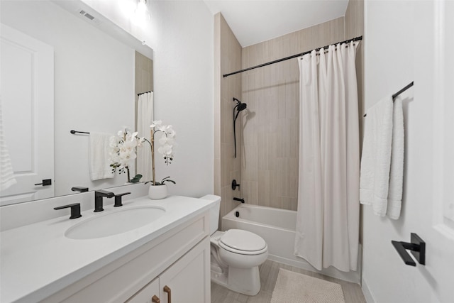 4623 Bridgewood Dr, Spring, TX 77386 - full bathroom with shower / tub combo, vanity, and toilet