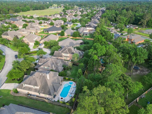 bird's eye view with a residential view