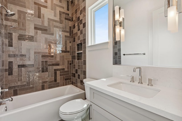 4705 Gibson St, Houston, TX 77007 - bathroom with toilet, shower / bathtub combination, and vanity