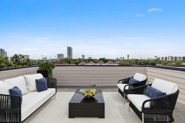 4705 Gibson St, Houston, TX 77007 - view of patio / terrace with an outdoor living space and a view of city