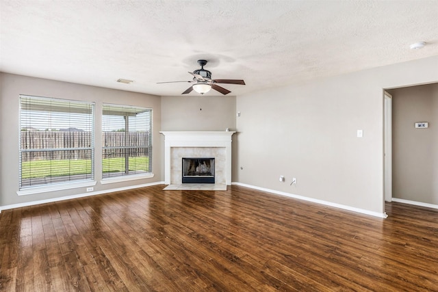 1918 N Everglades Dr, Deer Park, TX 77536 - unfurnished living room with ceiling fan, baseboards, wood finished floors, and visible vents
